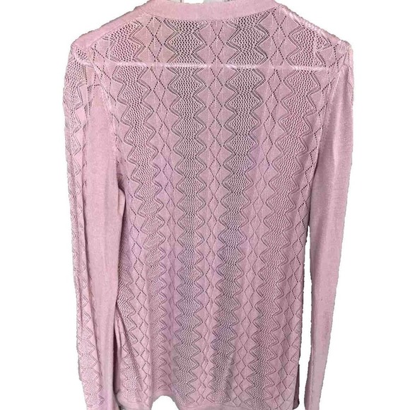 SIENNA SAGE Womens Dusty Rose Open Front Cardigan Sweater SzL Pre-Owned - Picture 2 of 10